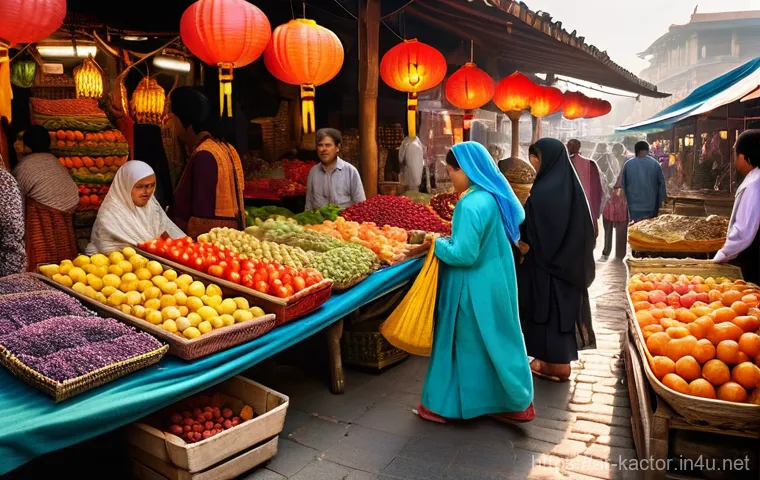 박해일 영화제 수상작 - **Prompt 1: A bustling traditional market in a vibrant city at sunset.**
    A wide-angle shot of a ...