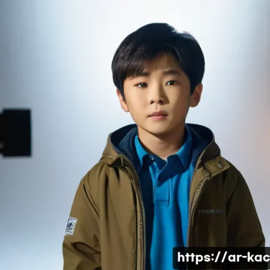 유승호 아역 시절 활동 - A young Korean boy actor around 8 years old, wearing modest, neat casual clothing and a light jacket...